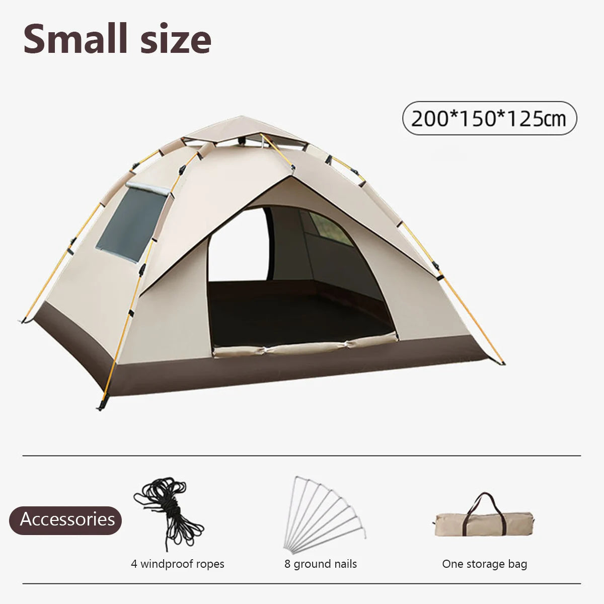3-4 Person Automatic Pop Up Camping Tent Portable Waterproof Easy Setup