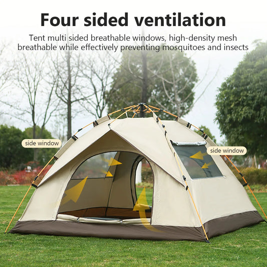 3-4 Person Automatic Pop Up Camping Tent Portable Waterproof Easy Setup