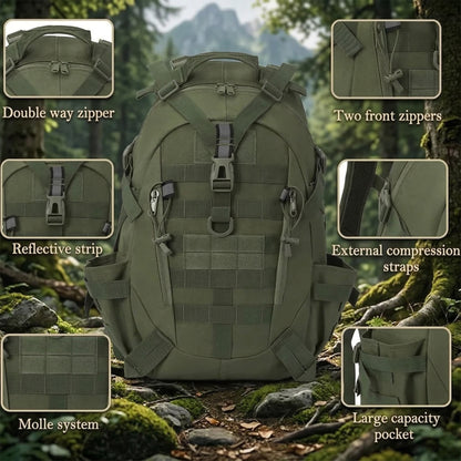 40L Tactical Backpack for Camping & Hiking – Waterproof Molle Rucksack