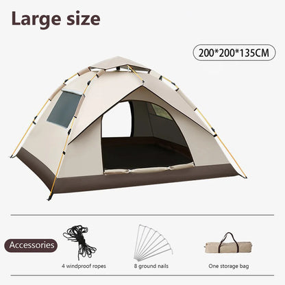 3-4 Person Automatic Pop Up Camping Tent Portable Waterproof Easy Setup